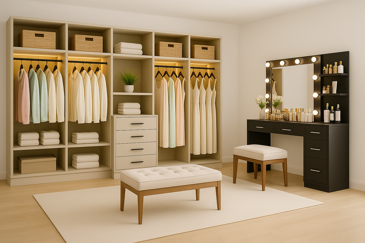 Lioher Closets Lioher Elegantly-Designed-Walk-In-Closet-and-Vanity Closets