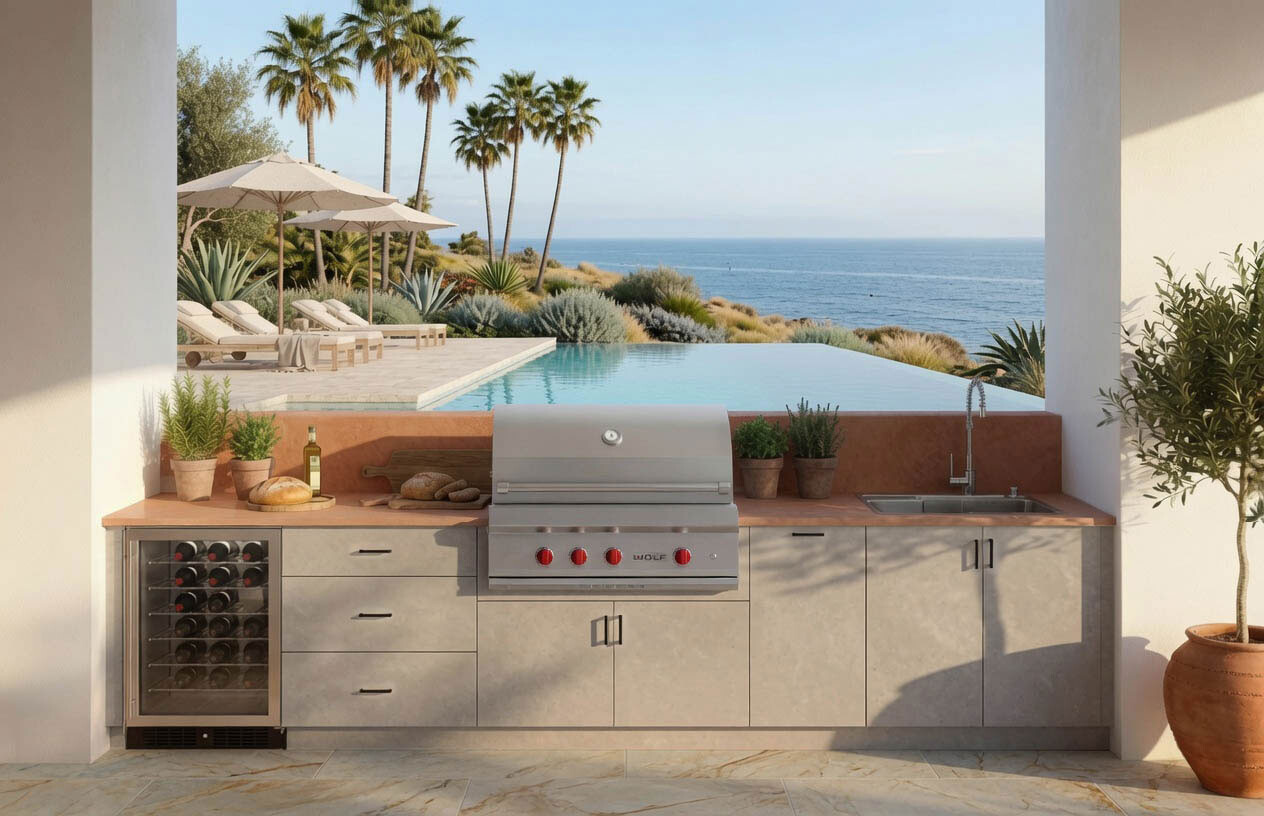Lioher outdoor-kitchen-concrete What Makes an Outdoor Kitchen Actually Last  