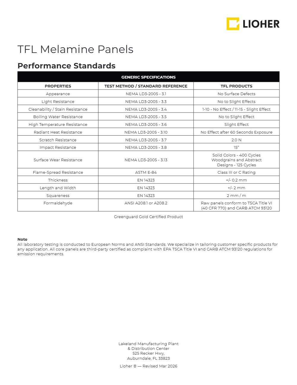 Lioher spec-tfl CATALOGS  