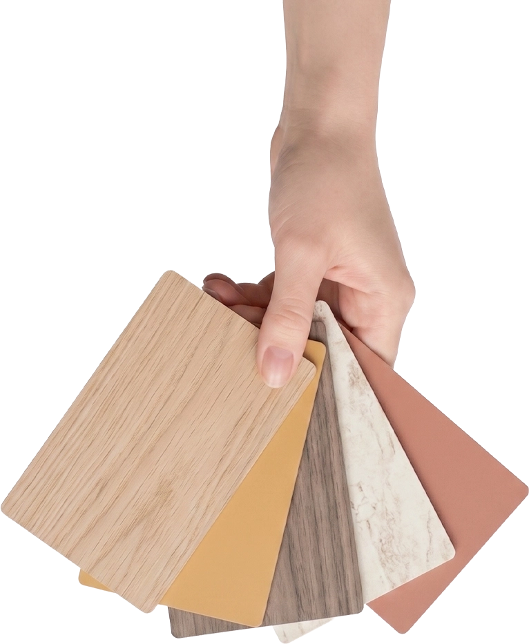 A hand holding a fan of LIOHER samples